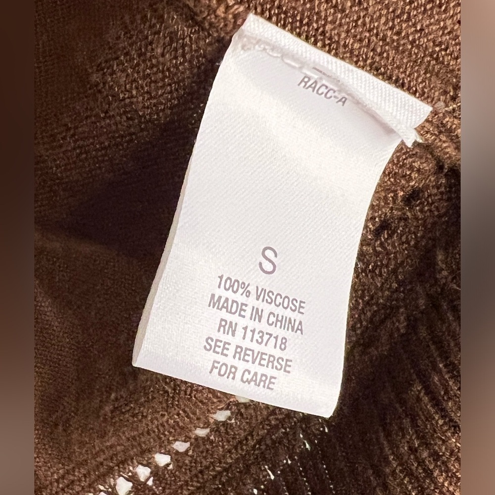 B13.15 Roz & Ali Open Cardigan Chocolate Brown Small - Picture 3 of 4